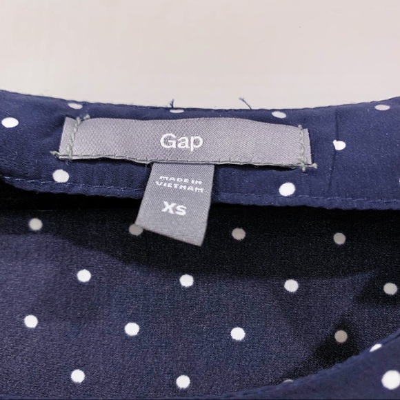 ✨ Navy and White Sleeveless Polka Dot Top - XS - Picture 4 of 10